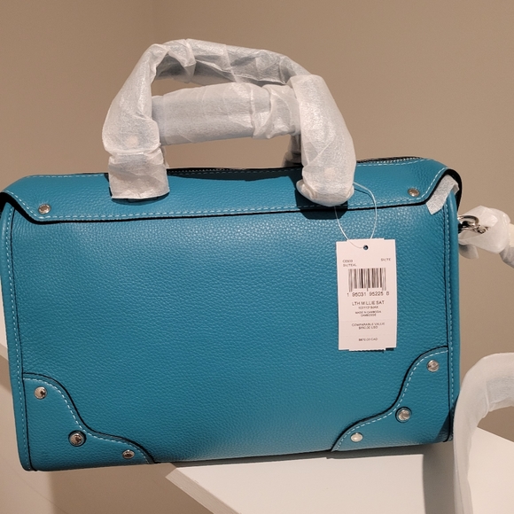 Nwt Teal Coach Millie Satchel - Picture 2 of 6